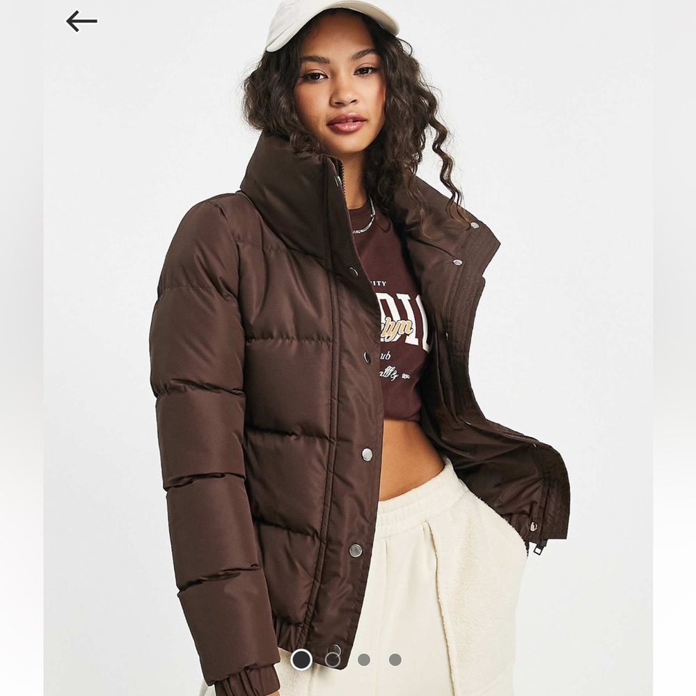 Brave Soul Puffer Jacket in Chocolate - US 4